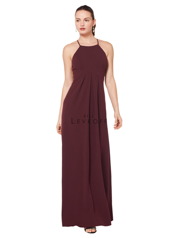 Scoop neck sleeveless bridesmaid dress by Bill Levkoff.