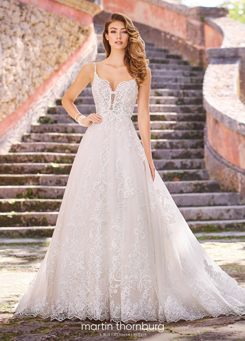 Strapless A-line bridal gown by David Tutera.