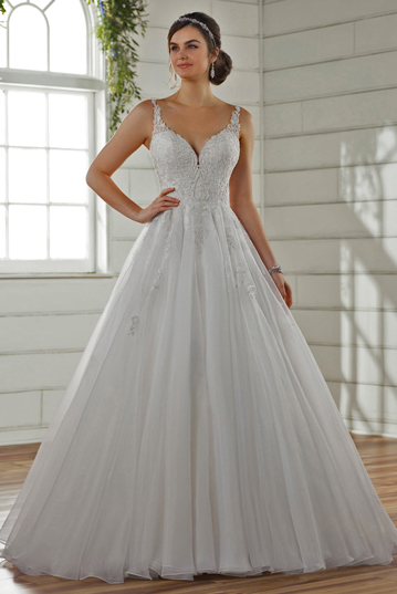 Strapless A-line bridal gown by David Tutera.